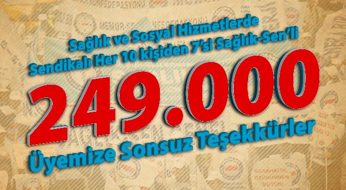 Sağlık ve Sosyal Hizmetlerde Sendikalı Her 10 kişiden 7’si Sağlık-Sen’li