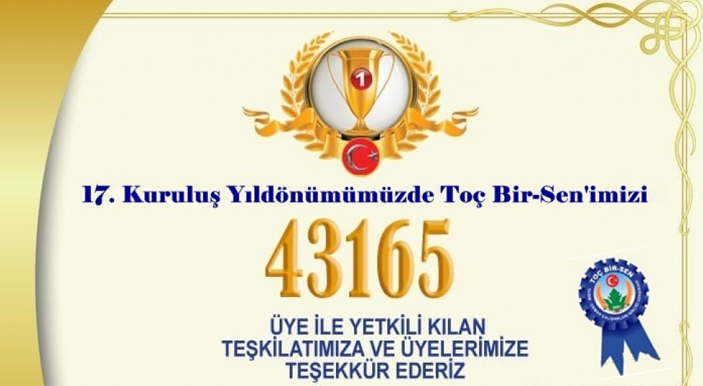 Kuruluşumuzun 17. Yıldönümünde 43.165 Üye İle Yine Zirvedeyiz